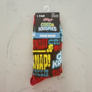 Kellogg’s Cocoa Krispies Crew Socks – Adult Size 6–13- NWT